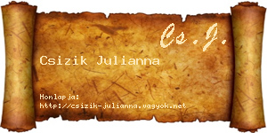 Csizik Julianna névjegykártya