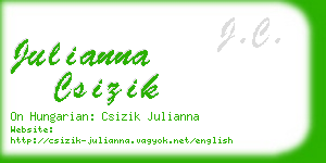 julianna csizik business card